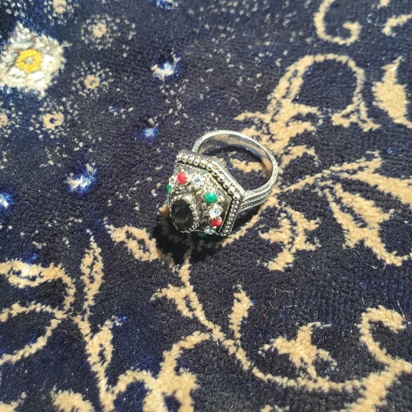Multi-Color silver ring. - Picture 2 of 2
